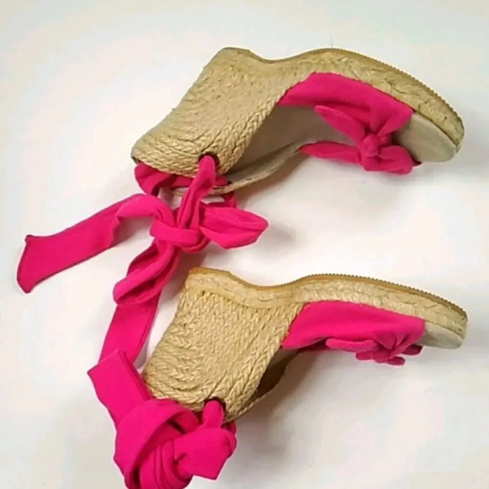 Pink Espadrille Wedge Sandals Women’s Size 6